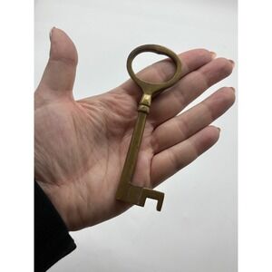 Vintage Solid Brass Skeleton Key Bottle Opener 4.5 Inch Antique Style Bar Tool